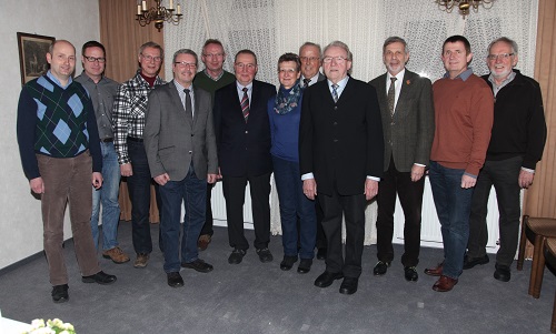 Vorstand und Gastredner beim Grünkohlessen 2017 der Seniorenunion Wadersloh