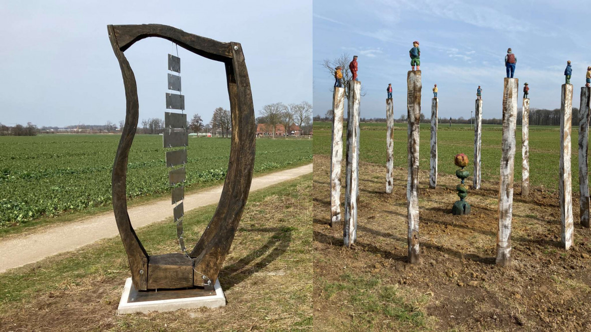 Die beim letzten Bildhauersymposium in Liesborn entstandenen Kunstwerke sind inzwischen auf dem Weg zum Liesborner Holz aufgestellt worden. 
